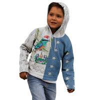 El Salvador Torogoz Christmas Kid Hoodie With Wool Effect Patterns - Wonder Print Shop