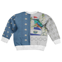 El Salvador Torogoz Christmas Kid Ugly Christmas Sweater With Wool Effect Patterns - Wonder Print Shop