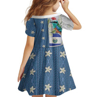 El Salvador Torogoz Christmas Kid Short Sleeve Dress With Wool Effect Patterns - Wonder Print Shop