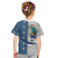 El Salvador Torogoz Christmas Kid T Shirt With Wool Effect Patterns - Wonder Print Shop