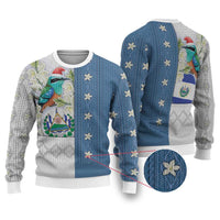 El Salvador Torogoz Christmas Ugly Christmas Sweater With Wool Effect Patterns - Wonder Print Shop