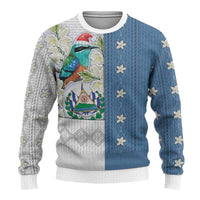 El Salvador Torogoz Christmas Ugly Christmas Sweater With Wool Effect Patterns - Wonder Print Shop