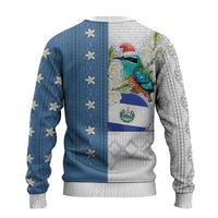 El Salvador Torogoz Christmas Ugly Christmas Sweater With Wool Effect Patterns - Wonder Print Shop
