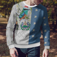 El Salvador Torogoz Christmas Ugly Christmas Sweater With Wool Effect Patterns - Wonder Print Shop