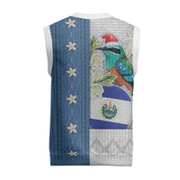 El Salvador Torogoz Christmas Knitted V-Neck Vest With Wool Effect Patterns - Wonder Print Shop