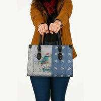 El Salvador Torogoz Christmas Leather Bag With Wool Effect Patterns - Wonder Print Shop