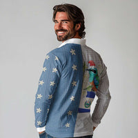 El Salvador Torogoz Christmas Long Sleeve Polo Shirt With Wool Effect Patterns - Wonder Print Shop