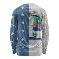 El Salvador Torogoz Christmas Long Sleeve Shirt With Wool Effect Patterns - Wonder Print Shop