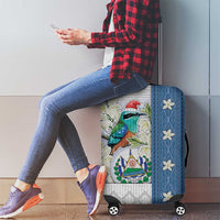 El Salvador Torogoz Christmas Luggage Cover With Wool Effect Patterns - Wonder Print Shop