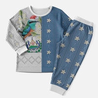 El Salvador Torogoz Christmas Pajama Set With Wool Effect Patterns - Wonder Print Shop