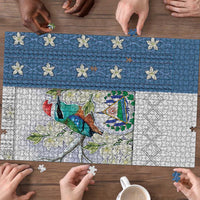 El Salvador Torogoz Christmas Puzzle With Wool Effect Patterns - Wonder Print Shop