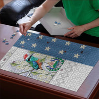 El Salvador Torogoz Christmas Puzzle With Wool Effect Patterns - Wonder Print Shop