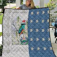 El Salvador Torogoz Christmas Quilt With Wool Effect Patterns - Wonder Print Shop