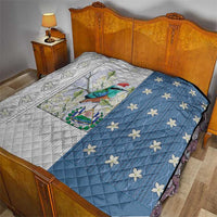El Salvador Torogoz Christmas Quilt With Wool Effect Patterns - Wonder Print Shop
