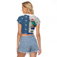 El Salvador Torogoz Christmas Raglan Cropped T Shirt With Wool Effect Patterns - Wonder Print Shop