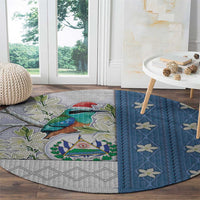 El Salvador Torogoz Christmas Round Carpet With Wool Effect Patterns - Wonder Print Shop