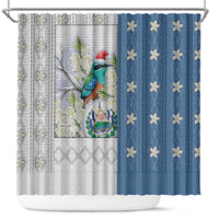 El Salvador Torogoz Christmas Shower Curtain With Wool Effect Patterns - Wonder Print Shop