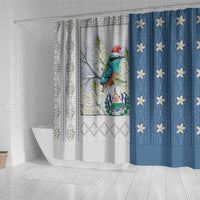 El Salvador Torogoz Christmas Shower Curtain With Wool Effect Patterns - Wonder Print Shop