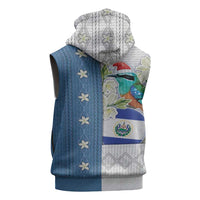 El Salvador Torogoz Christmas Sleeveless Zip Hoodie With Wool Effect Patterns - Wonder Print Shop