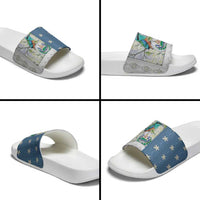 El Salvador Torogoz Christmas Slide Sandals With Wool Effect Patterns - Wonder Print Shop