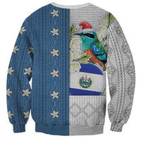 El Salvador Torogoz Christmas Sweatshirt With Wool Effect Patterns - Wonder Print Shop