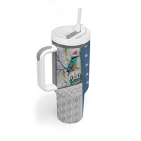 El Salvador Torogoz Christmas Tumbler With Handle With Wool Effect Patterns - Wonder Print Shop