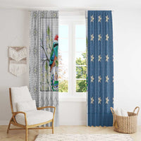 El Salvador Torogoz Christmas Window Curtain With Wool Effect Patterns - Wonder Print Shop