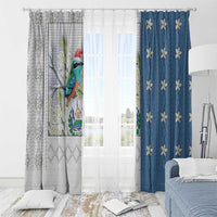 El Salvador Torogoz Christmas Window Curtain With Wool Effect Patterns - Wonder Print Shop
