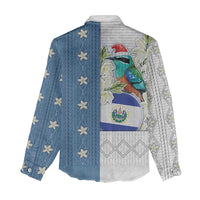 El Salvador Torogoz Christmas Women Casual Shirt With Wool Effect Patterns - Wonder Print Shop