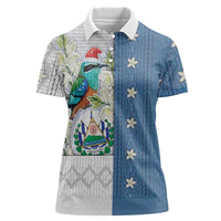 El Salvador Torogoz Christmas Women Polo Shirt With Wool Effect Patterns - Wonder Print Shop