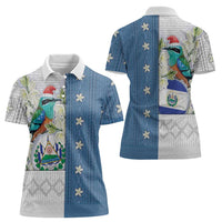 El Salvador Torogoz Christmas Women Polo Shirt With Wool Effect Patterns - Wonder Print Shop