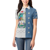 El Salvador Torogoz Christmas Women Polo Shirt With Wool Effect Patterns - Wonder Print Shop