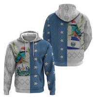 El Salvador Torogoz Christmas Zip Hoodie With Wool Effect Patterns - Wonder Print Shop