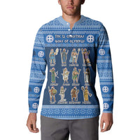 Greece Christmas Button Sweatshirt The Twelve Gods Of Olympus - Wonder Print Shop