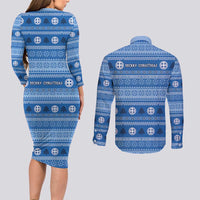 Greece Christmas Couples Matching Long Sleeve Bodycon Dress and Long Sleeve Button Shirt The Twelve Gods Of Olympus - Wonder Print Shop