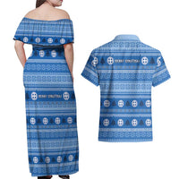 Greece Christmas Couples Matching Off Shoulder Maxi Dress and Hawaiian Shirt The Twelve Gods Of Olympus - Wonder Print Shop