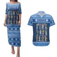 Greece Christmas Couples Matching Puletasi and Hawaiian Shirt The Twelve Gods Of Olympus - Wonder Print Shop