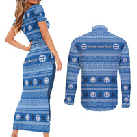 Greece Christmas Couples Matching Short Sleeve Bodycon Dress and Long Sleeve Button Shirt The Twelve Gods Of Olympus - Wonder Print Shop