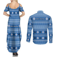 Greece Christmas Couples Matching Summer Maxi Dress and Long Sleeve Button Shirt The Twelve Gods Of Olympus - Wonder Print Shop