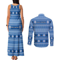 Greece Christmas Couples Matching Tank Maxi Dress and Long Sleeve Button Shirt The Twelve Gods Of Olympus - Wonder Print Shop