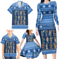 Greece Christmas Family Matching Long Sleeve Bodycon Dress and Hawaiian Shirt The Twelve Gods Of Olympus - Wonder Print Shop