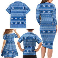 Greece Christmas Family Matching Long Sleeve Bodycon Dress and Hawaiian Shirt The Twelve Gods Of Olympus - Wonder Print Shop