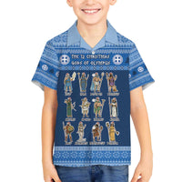 Greece Christmas Family Matching Off The Shoulder Long Sleeve Dress and Hawaiian Shirt The Twelve Gods Of Olympus - Wonder Print Shop
