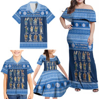 Greece Christmas Family Matching Off Shoulder Maxi Dress and Hawaiian Shirt The Twelve Gods Of Olympus - Wonder Print Shop