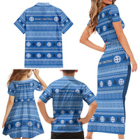 Greece Christmas Family Matching Short Sleeve Bodycon Dress and Hawaiian Shirt The Twelve Gods Of Olympus - Wonder Print Shop
