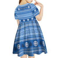 Greece Christmas Kid Short Sleeve Dress The Twelve Gods Of Olympus - Wonder Print Shop