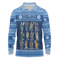 Greece Christmas Long Sleeve Polo Shirt The Twelve Gods Of Olympus - Wonder Print Shop