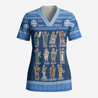 Greece Christmas Scrub Top The Twelve Gods Of Olympus - Wonder Print Shop