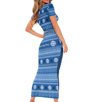 Greece Christmas Short Sleeve Bodycon Dress The Twelve Gods Of Olympus - Wonder Print Shop