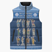 Greece Christmas Sleeveless Puffer Jacket The Twelve Gods Of Olympus - Wonder Print Shop